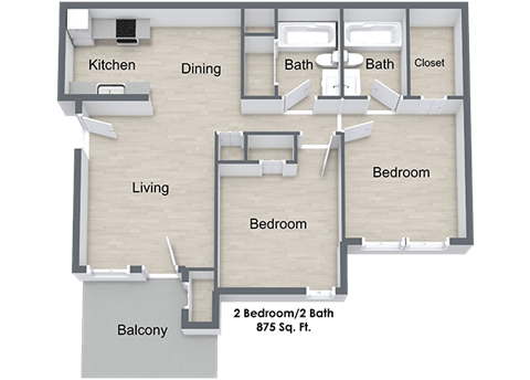 2 Bedroom Floor Plan
